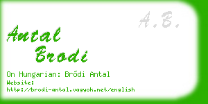 antal brodi business card